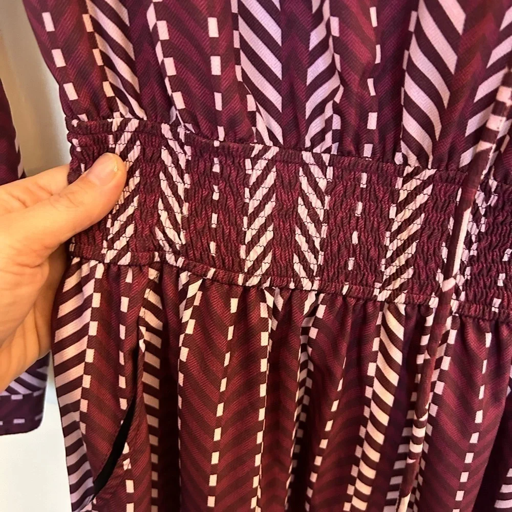NWOT eShakti Herringbone print crepe hoodie blouson